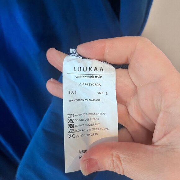 Luukaa‎ Lagenlook Asymmetrical Hem Blue Dress - Size 8 - Picture 4 of 5